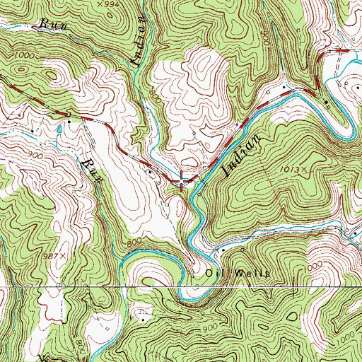 Topographic Map of Indian Run School (historical), WV