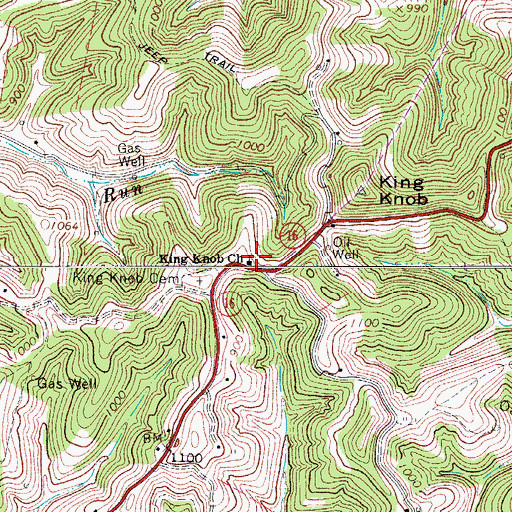 Topographic Map of King Knob School (historical), WV
