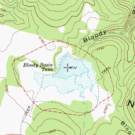 Topographic Map of Bloody Basin Tank, AZ