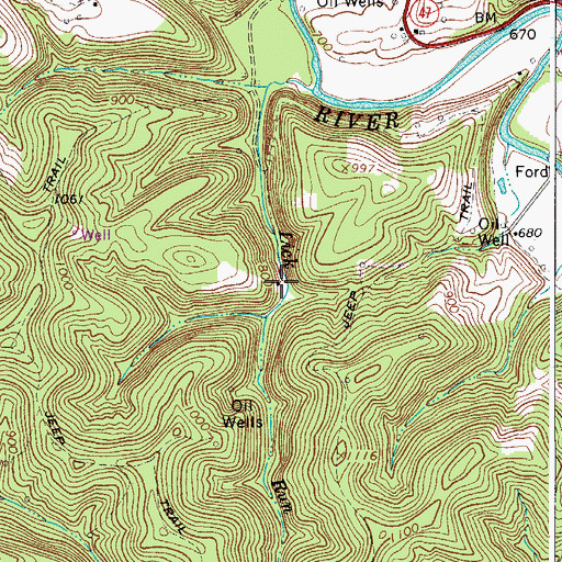 Topographic Map of Lick Run School (historical), WV
