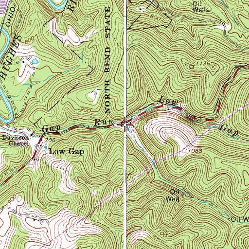 Topographic Map of Low Gap School (historical), WV