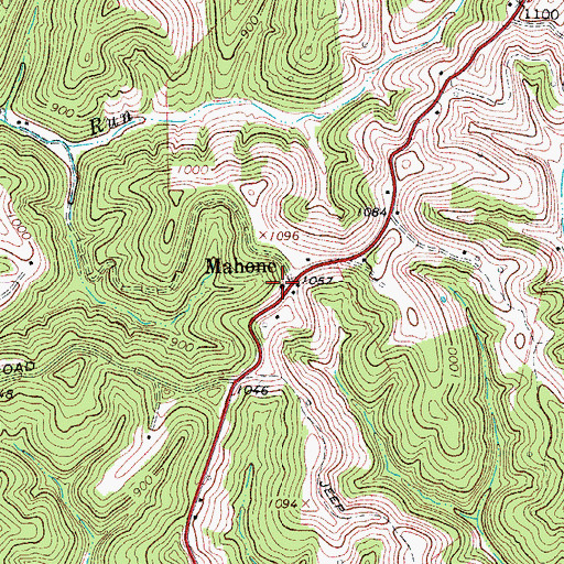 Topographic Map of Mahone Post Office, WV