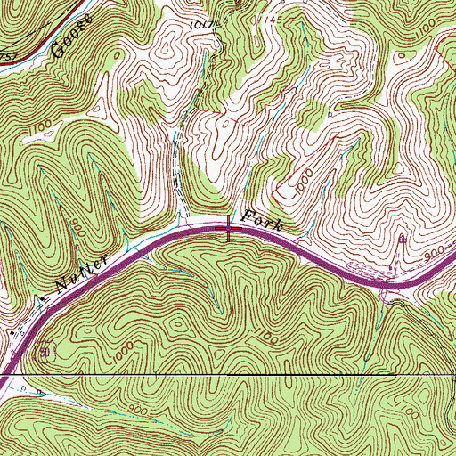 Topographic Map of Nutter Form School (historical), WV