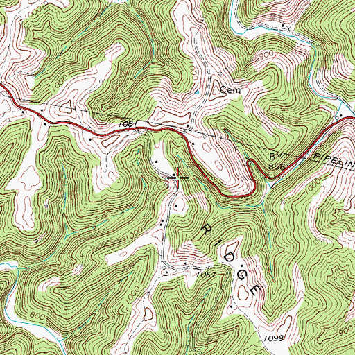 Topographic Map of Oak Grove School (historical), WV
