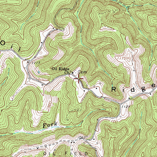 Topographic Map of Oil Ridge School (historical), WV