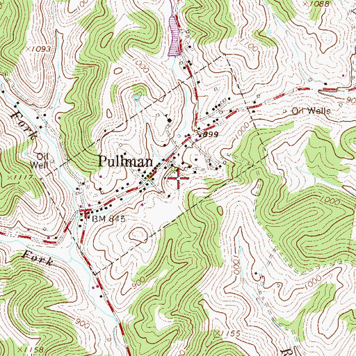 Topographic Map of Pullman Churchyard, WV