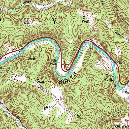 Topographic Map of Ritchie Mine School (historical), WV