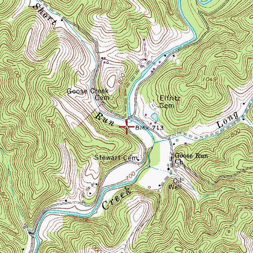 Topographic Map of Short Run School (historical), WV