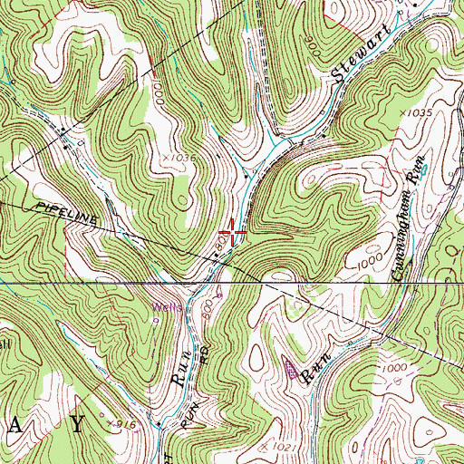 Topographic Map of Stewart Run School (historical), WV