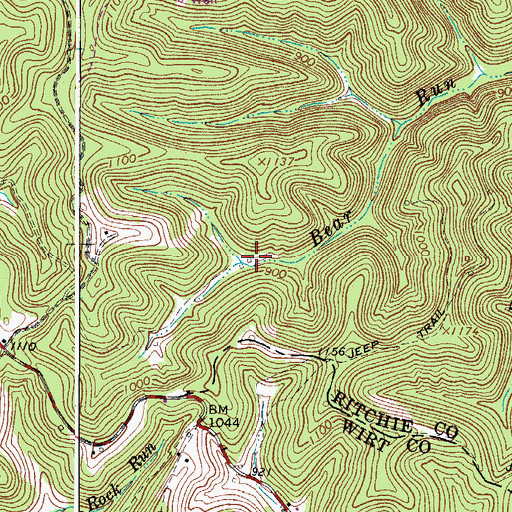 Topographic Map of Upper Bear Run School (historical), WV