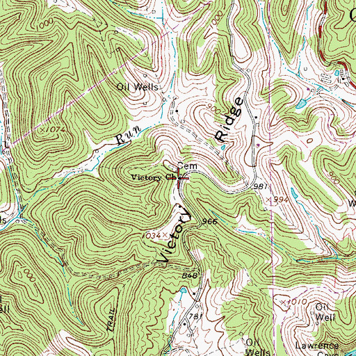 Topographic Map of Victory School (historical), WV