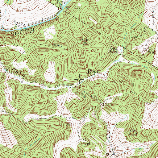 Topographic Map of Cain Run School (historical), WV
