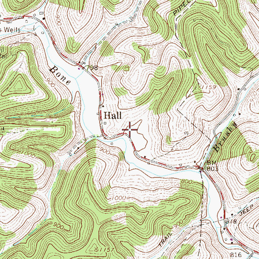 Topographic Map of Hall School (historical), WV