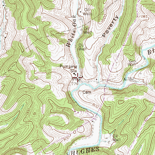 Topographic Map of Lower Whiteoak School (historical), WV