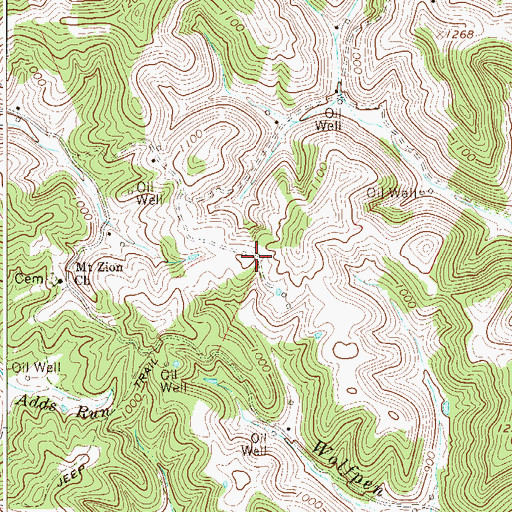 Topographic Map of Mount Zion School (historical), WV