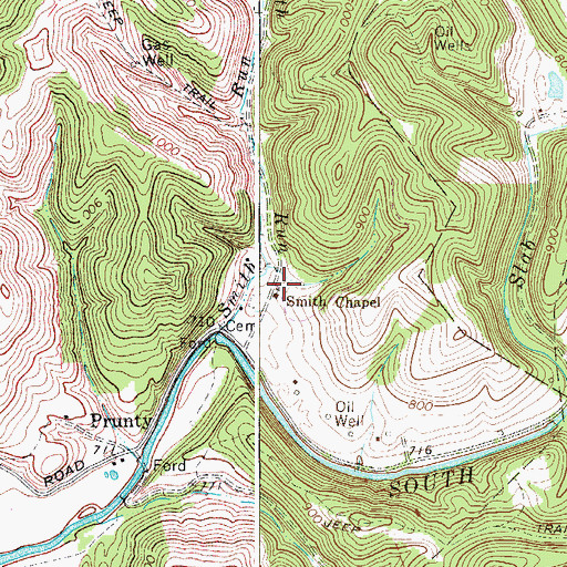 Topographic Map of Smith Run School (historical), WV