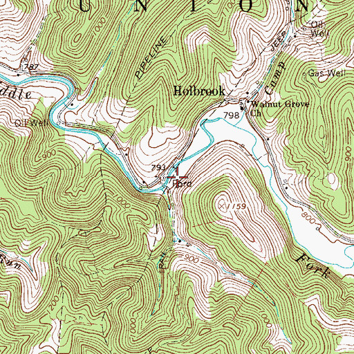 Topographic Map of Upper Otterslide School (historical), WV