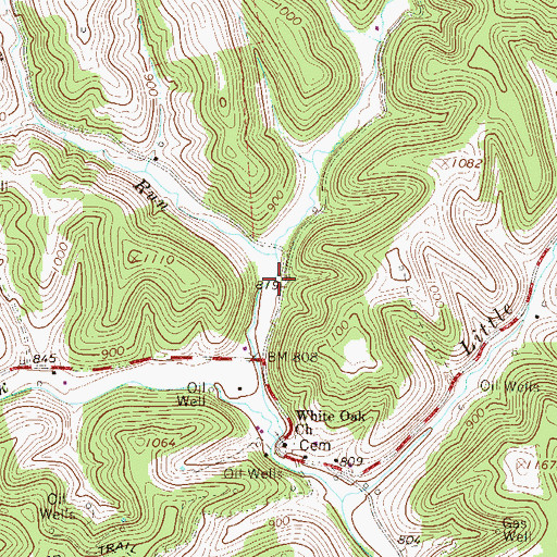 Topographic Map of Upper Whiteoak School (historical), WV