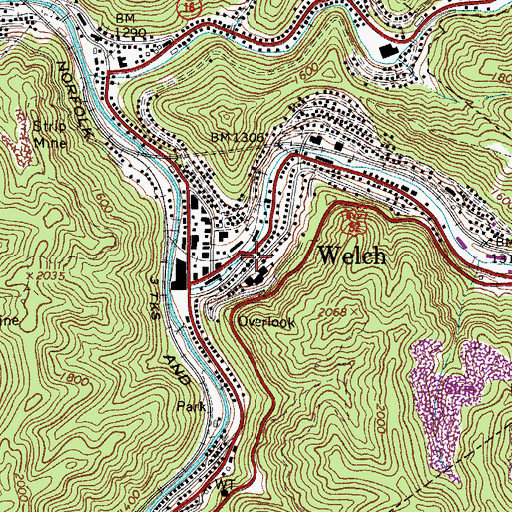 Topographic Map of Anderson Memorial Presbyterian Chapel, WV