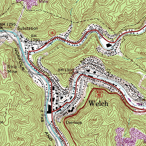 Topographic Map of Church of Christ, WV