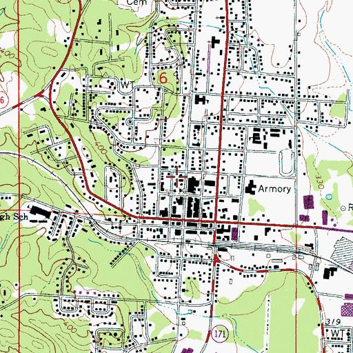 Topographic Map of Fayette Post Office, AL