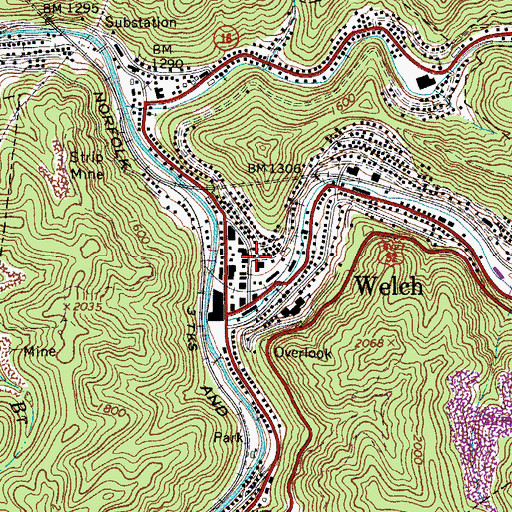 Topographic Map of First Baptist Church, WV