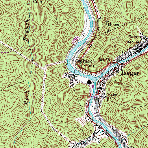 Topographic Map of Laeger Elementary School, WV