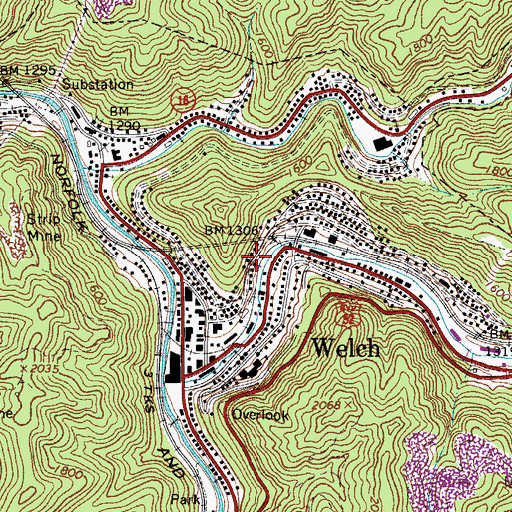 Topographic Map of Saint James Baptist Church, WV