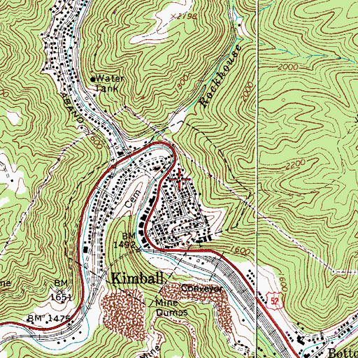 Topographic Map of Simms African Methodist Episcopal Church (historical), WV