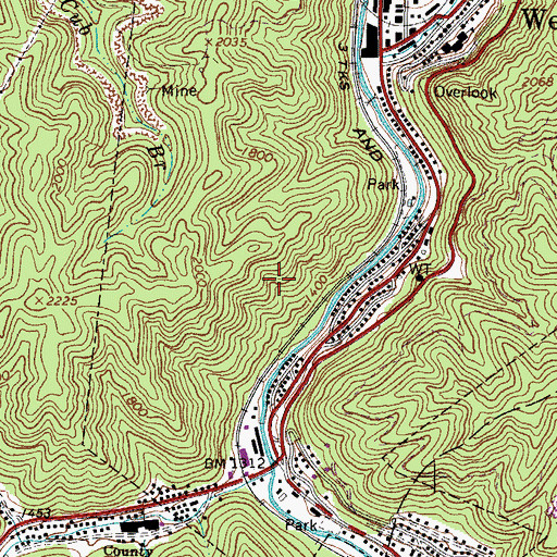 Topographic Map of West Welch Church of God, WV