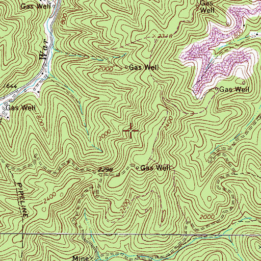 Topographic Map of Berwind Lake Wildlife Management Area, WV