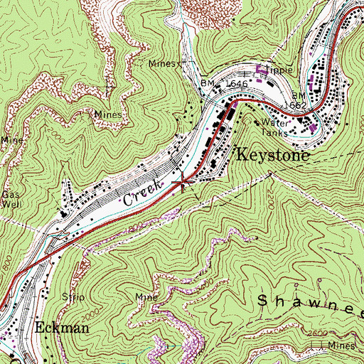 Topographic Map of Bnai Israel Synagogue, WV
