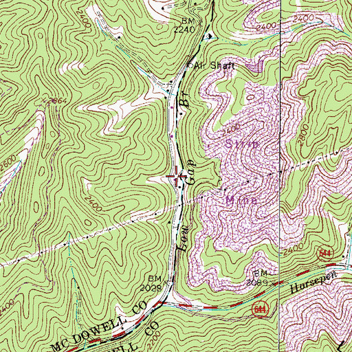 Topographic Map of Bowman School (historical), WV