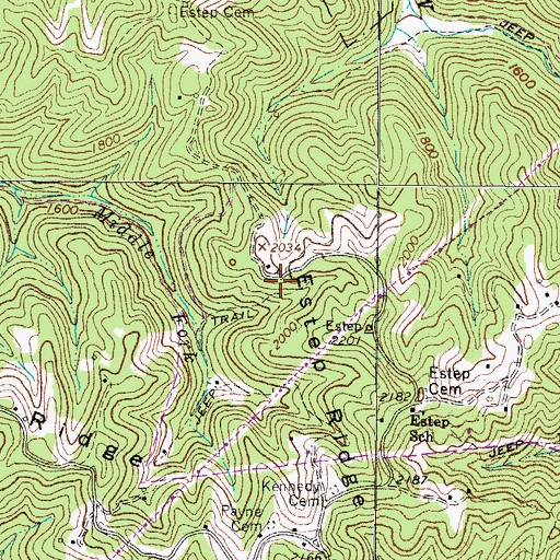 Topographic Map of Estep School (historical), WV