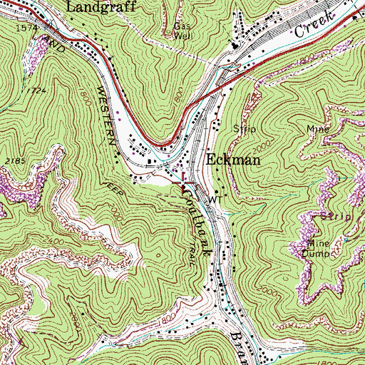 Topographic Map of Grace Episcopal Church, WV