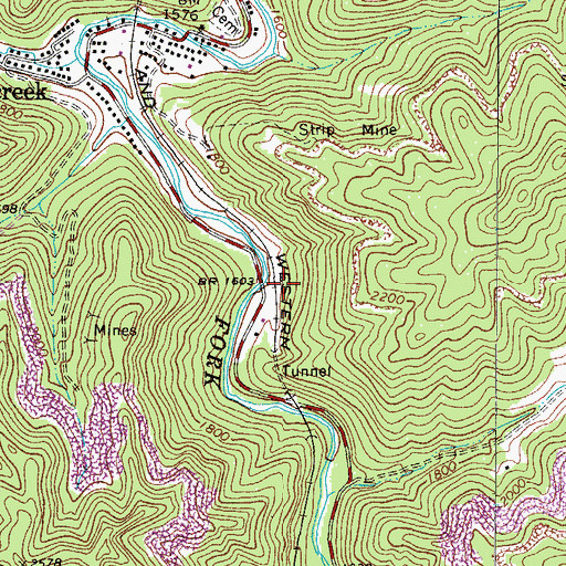 Topographic Map of Hix (historical), WV