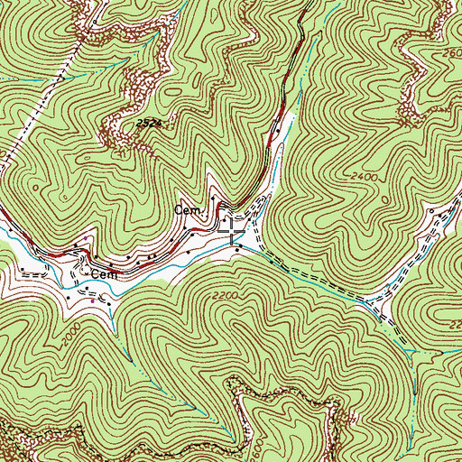 Topographic Map of Little Creek School (historical), WV