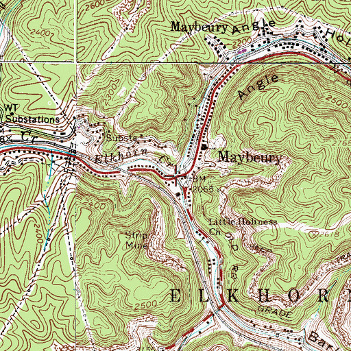 Topographic Map of Little Fork, WV