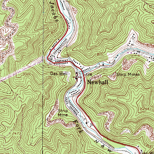 Topographic Map of Newhall Elementary School (historical), WV