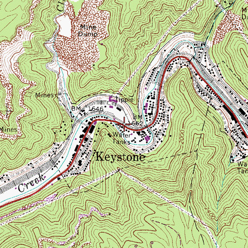 Topographic Map of Zion Pentecostal Tabernacle, WV