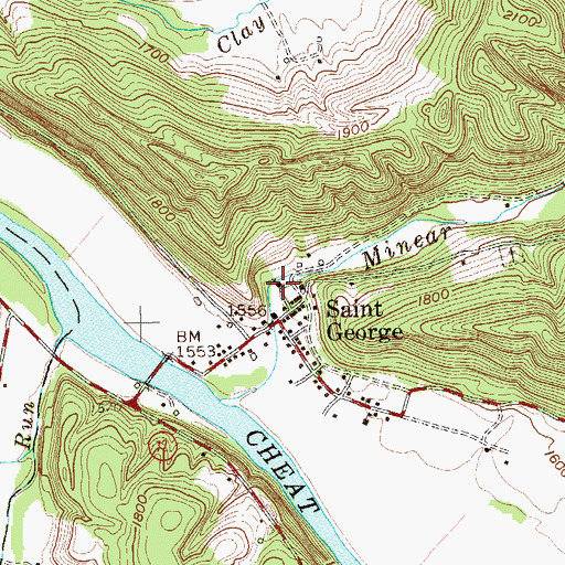 Topographic Map of Ann Eliza Methodist Episcopal Church, WV
