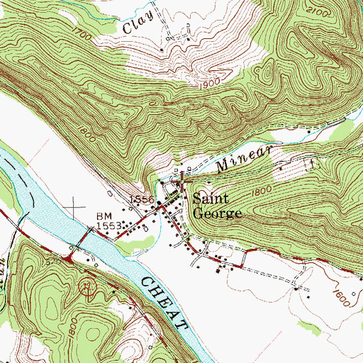 Topographic Map of Church of God, WV