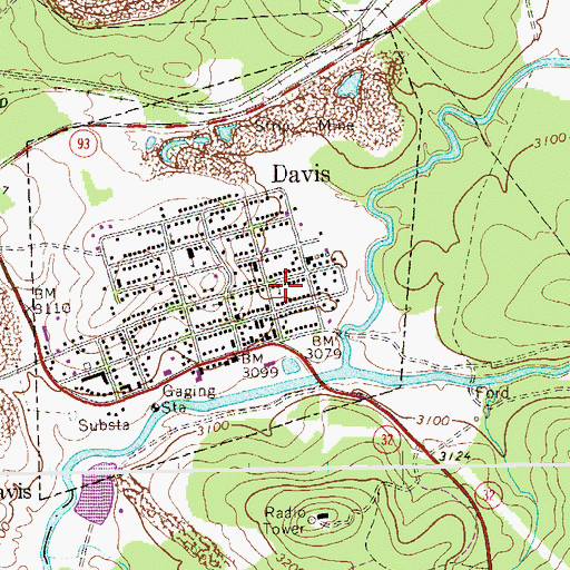 Topographic Map of Church of God, WV