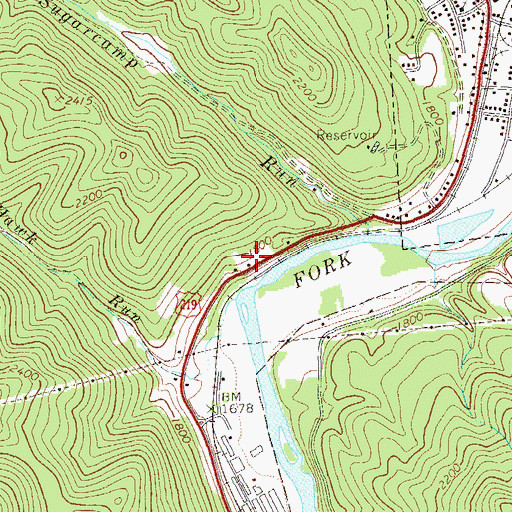 Topographic Map of Clover Run (historical), WV