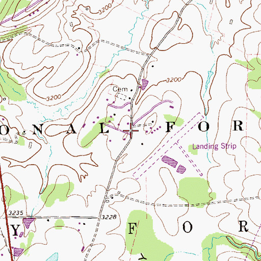 Topographic Map of Cortland Grade School (historical), WV