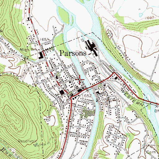 Topographic Map of First Baptist Church, WV