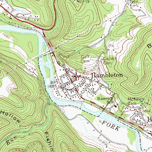 Topographic Map of Hambleton Church of the Brethren, WV