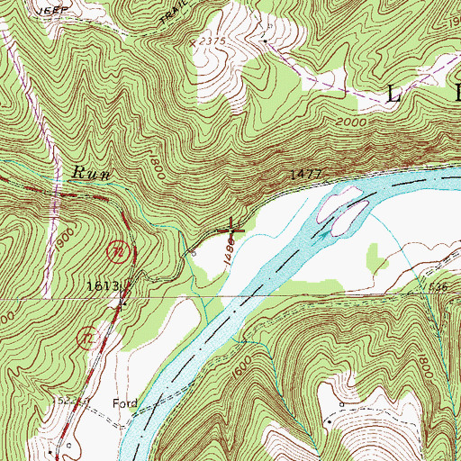Topographic Map of Hannahsville School (historical), WV