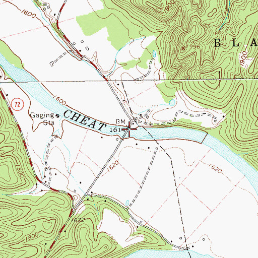 Topographic Map of Jobs Ford, WV