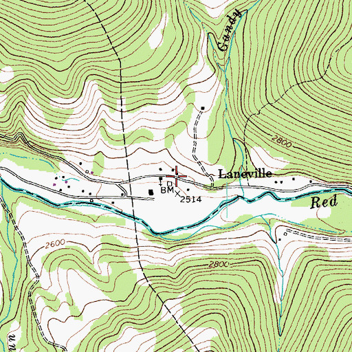 Topographic Map of Laneville Mennonite Church, WV